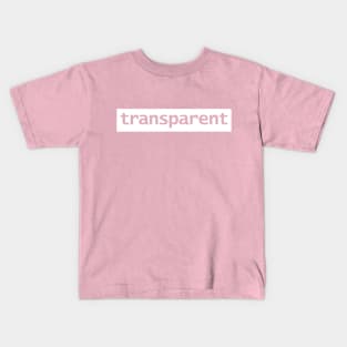 Minimal Typography Transparent on White Kids T-Shirt